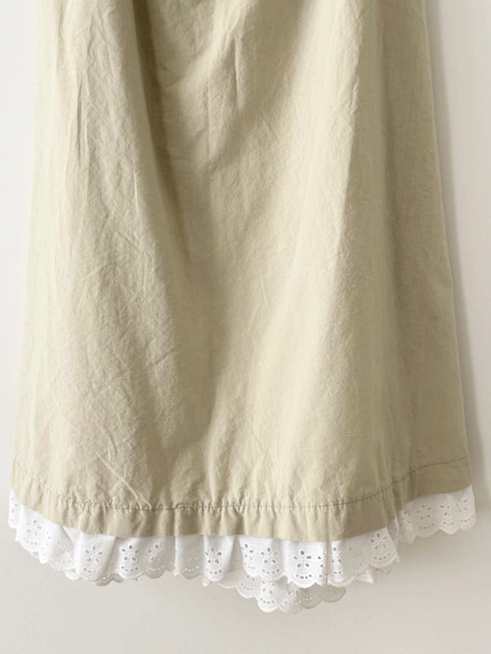 Vintage Byer California 100% Cotton Eyelet Lace Trim Button Midi Skirt - Picture 12 of 16